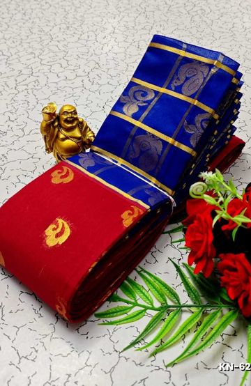 Korvai kotanji Trendy & Fancy bhutta and 2/100 Silk Cotton Sarees Function wear Saree - MEJANTA