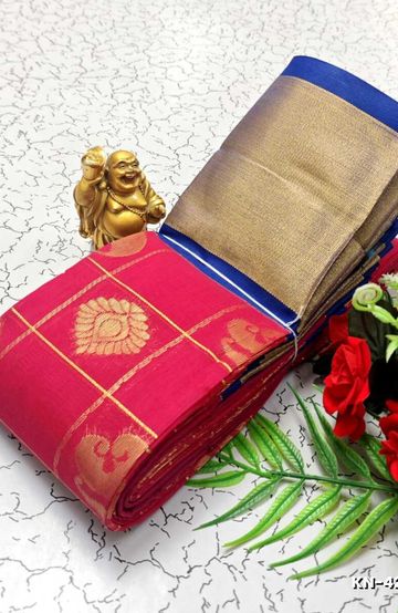 Korvai kotanji Trendy & Fancy bhutta and 2/100 Silk Cotton Sarees Function wear - LIGHT PINK (3)