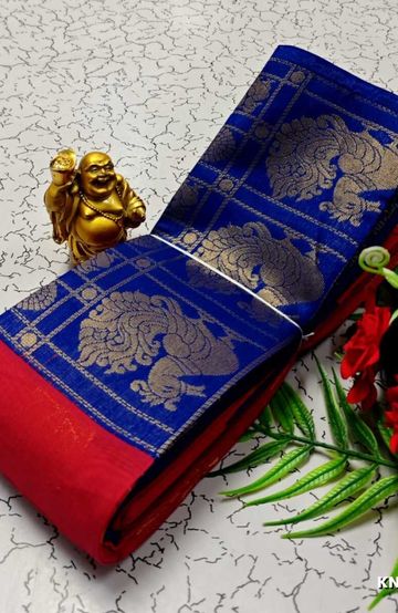 Korvai kotanji Trendy & Fancy bhutta and 2/100 Silk Cotton Sarees Function wear - DARK PINK (4)