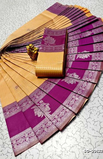 Elegant Floral Dola Silk Saree with Zari Border - BABY PINK (1)