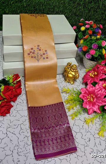 TRADITIONAL KIDS PATTU PAVADAI SET FUNCTION AND FESTIVAL WEAR - YELLOW COLOR (1)