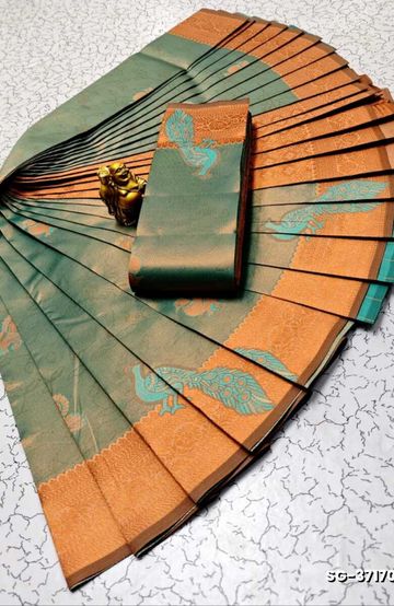 ELITE BRIDAL PICK &PICK SILK SAREES AND WEDDING ART SILK SAREES - TEAL COLOUR