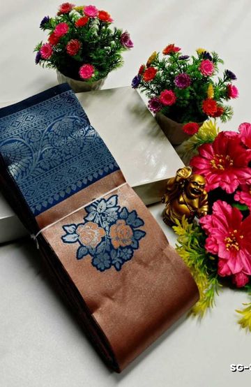 Dailywear cotton sarees premium look lightweight comfortable wear - TEAL COLOUR (3)