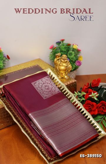 BRIDAL SILK GOLD SILVAR AND COPPER ZARI WEAVE AND WEDDING ART SILK SAREES - MEJANTA (1)