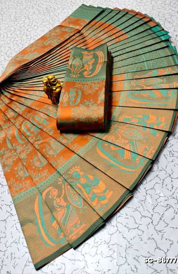 Banaras with our banarasi cotton fabric — a beautiful fusion of classic artistry and breathable comfort wear saree - DARK SKY BLUE (4)