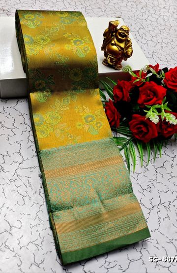 Traditional Look Malgudi Silk Saree Lightweight Silk Blend Saree - BULE