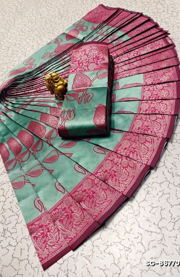 Korvai kotanji Trendy & Fancy bhutta and 2/100  Silk Cotton Sarees Function wear - RED (4)