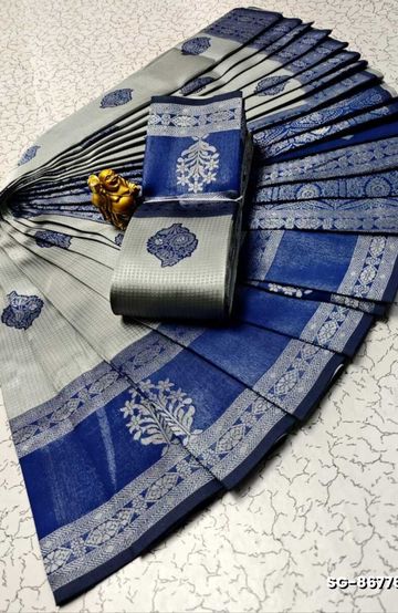 Banaras with our banarasi cotton fabric — a beautiful fusion of classic artistry and breathable comfort wear saree - CREAM (2)