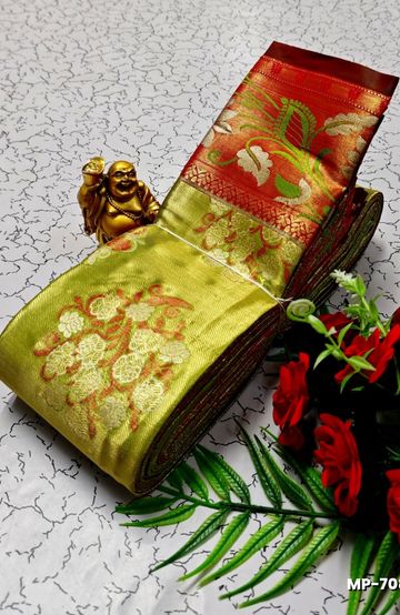 MODERN FANCY SOFT SILK SAREES WITH BUTTA DESIGN - NORMAL  BLUE (1)