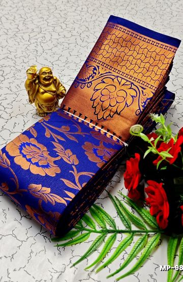 Designer Multi-Color Floral Print Blouse Fabric - BRONCE COLOUR