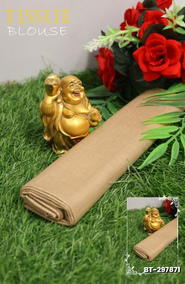 WOMEN TISSUE BLOUSE PIECE MATERIAL (1 METER ) - PEACH COLOUR