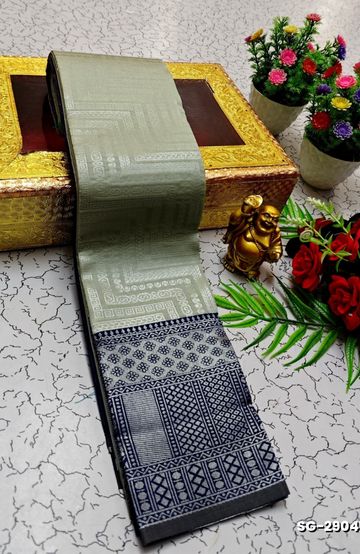 KUBERA ELITE BRIDAL RAPIER FANCY LIGHT WEIGHT SILK TYPE SAREES FUNCTION WEAR - WHITE (2)