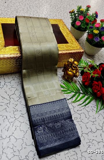 KUBERA ELITE BRIDAL RAPIER FANCY LIGHT WEIGHT SILK TYPE SAREES FUNCTION WEAR SAREE FANCY DESIGN - OFF WHITE