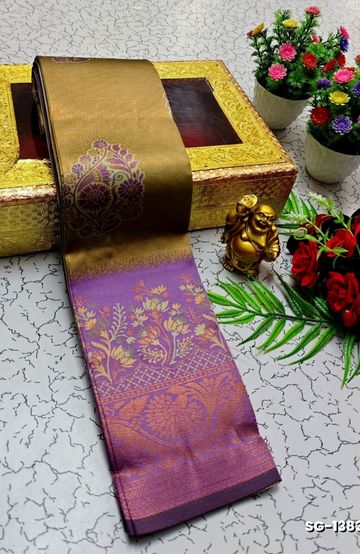 Designer Multi-Color Floral Print Blouse Fabric - CORAL COLOUR