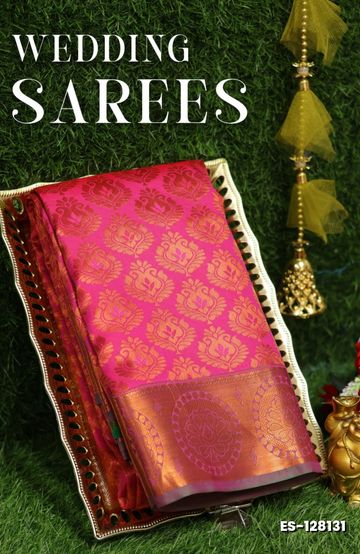 BRIDAL RAPIER COPPER SILK  FANCY  LIGHT WEIGHT SILK  SAREES - BABY PINK