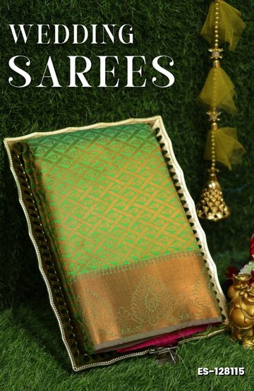 Premium Meena work Soft Silk Saree weddings, festivals, traditional Wear - BULE