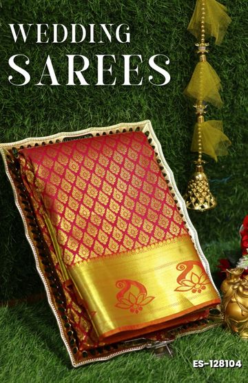 Traditional Look Malgudi Silk Saree Lightweight Silk Blend Saree - DARK PINK (2)