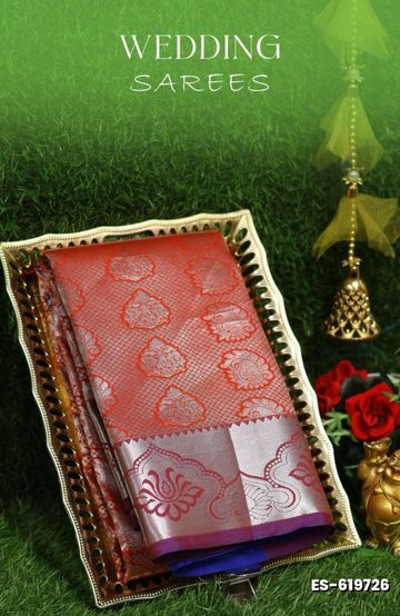 Elegant Floral Dola Silk Saree with Zari Border - BABY PINK (1)