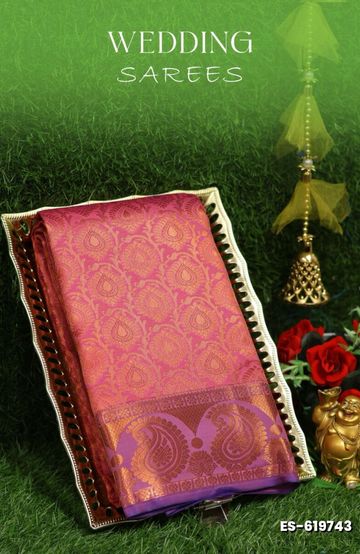 Korvai kotanji Trendy & Fancy bhutta and 2/100 Silk Cotton Sarees Function wear - LIGHT PINK (1)