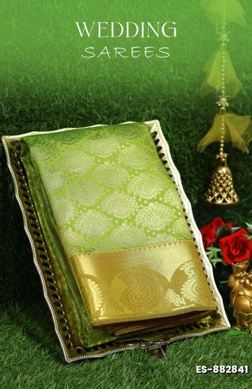 Samuthrika / Vasthrakala Bridal Silk Saree Wedding Saree - LIGHT GREEN (1)