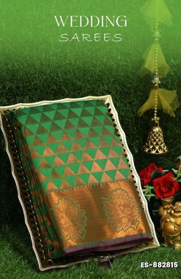 Samuthrika / Vasthrakala Bridal Silk Saree Wedding Saree - GREEN (3)