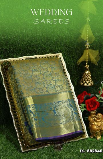 Samuthrika / Vasthrakala Bridal Silk Saree Wedding Saree - LIGHT GREEN SHADE (1)