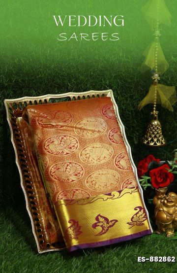 Samuthrika / Vasthrakala Bridal Silk Saree Wedding Saree - MAROON COLOR