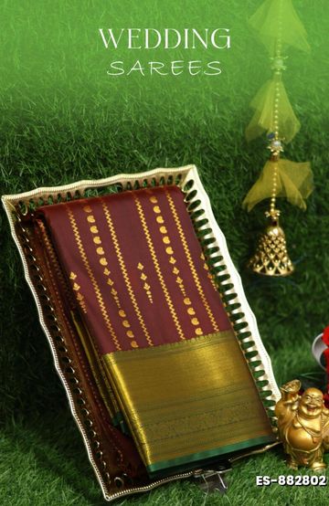 Samuthrika / Vasthrakala Bridal Silk Saree Wedding Saree - MERUN (1)