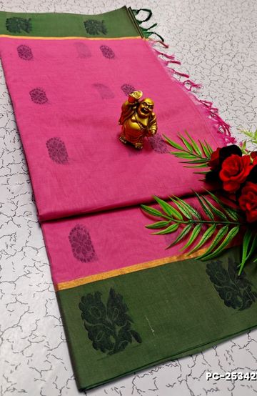 Soft Net Saree with Shimmering Weave and Designer Work Blouse - LIGHT GREEN SHADE (1)