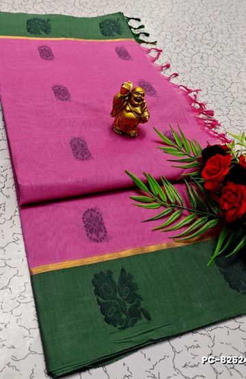 PURE COTTON HAND WORK BUTTAS SAREES – SUMMER SPECIAL COLLECTION - LIGHT PINK