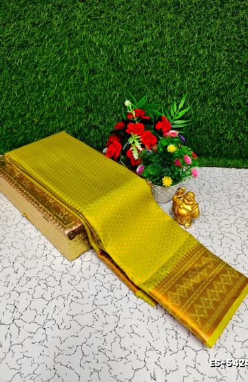 Traditional Look Malgudi Silk Saree Lightweight Silk Blend Saree - BLUE COLOUR (2)