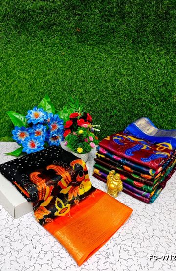 Handloom Khadi Cotton Saree With Hand Painted  Work - RED