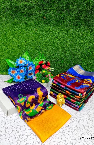 Banaras with our banarasi cotton fabric a beautiful fusion of classic artistry and breathable comfort wear saree - EMERALD COLOUR