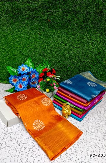 Fancy Print  Office Wear Cotton Sarees All Over Body Circle Poo Design Premium Look lightweight Comfortable Wear - VENTHAYA COLOUR