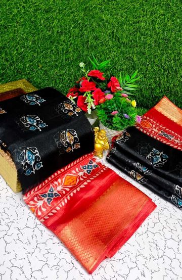 DIGITAL KUBERA PATTU VAIRA OOSI SOFTY SILK SAREES - BOTTLE GREEN
