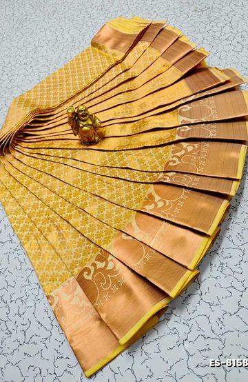 BRIDAL SILK GOLD SILVAR AND COPPER ZARI WEAVE AND WEDDING ART SILK SAREES - PURPLE COLOUR (2)