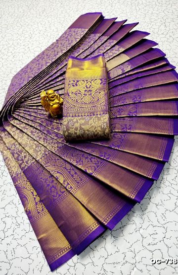 A "one gram gold trending tissue saree" typically refers to a saree made from a lightweight, sheer fabric known as tissue - INDIGO COLOUR (4)