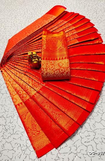 Luxurious heavy work blouse fabric with floral goldwork jaal border - BRINJAL COLOUR (2)