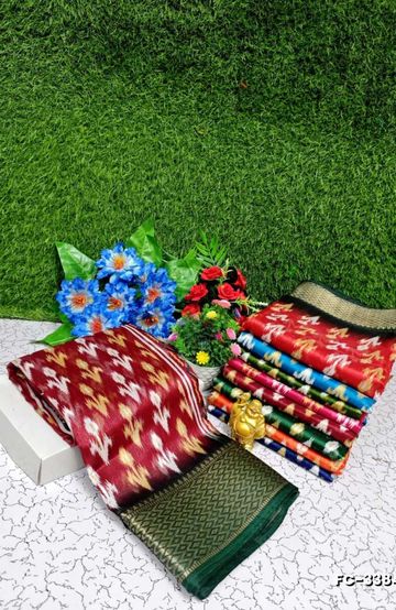 Fancy print office wear cotton sarees all over body mango and leaf pattern design premium look lightweight comfortable wear - MAROON COLOR