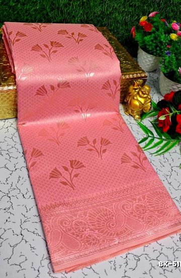 Banaras with our Banarasi Cotton fabric — a beautiful fusion of classic artistry and breathable comfort wear saree - LIGHT PINK