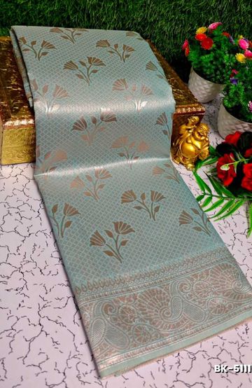 Banaras with our Banarasi Cotton fabric — a beautiful fusion of classic artistry and breathable comfort wear saree - AS COLOR