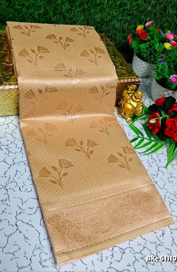Banaras with our Banarasi Cotton fabric — a beautiful fusion of classic artistry and breathable comfort wear saree - GOLD (1)