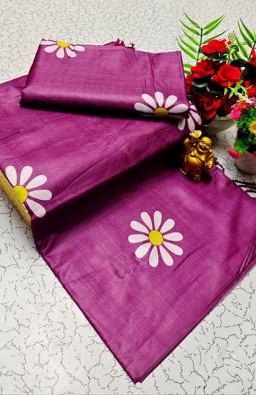 Elegant Pashmina Cotton Saree – Trending Collection - PLUM COLOUR