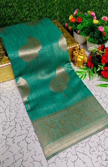 TRENDING DIGITAL EMBROIDERY ZARI WORK KALIYANI COTTON SAREES - LIGHT BLUE