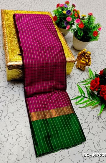 Beauty checked soft silk rich look design soft material function and party wear - VADAMALLI
