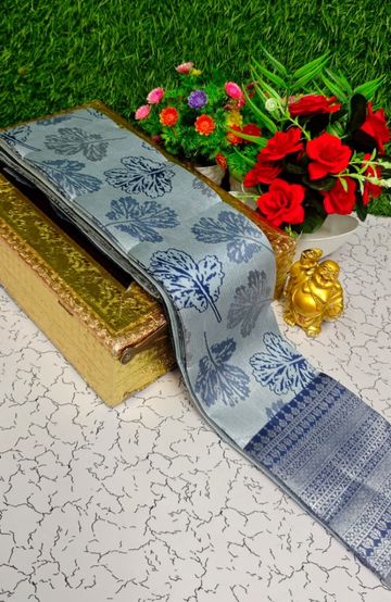 Designer Multi-Color Floral Print Blouse Fabric - BLACK (5)