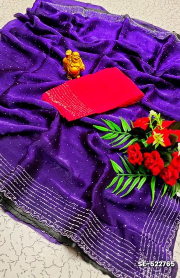 Celestial grace: space silk saree  modern fancy item sarees - INDIGO COLOUR