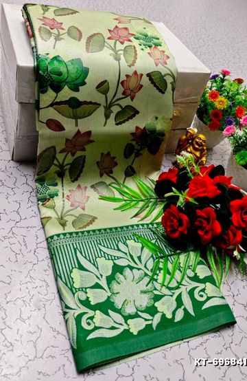 GEORGETTE FANCY SOFT SILK SAREES WITH BLOUSE MODERN FANCY  SAREES - LIGHT ORANGE