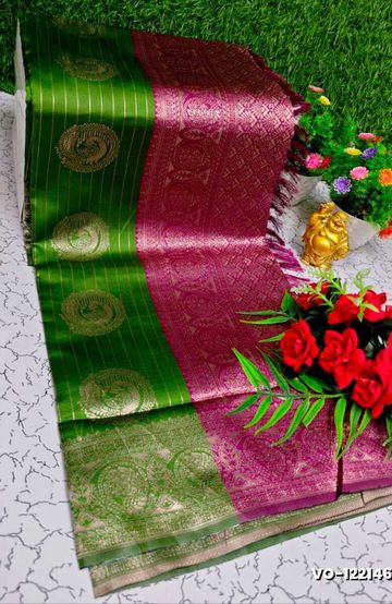 Elegant Tissue Dhoti Shirt & Saree Couple Combo coordinated look for special occasions - LIGHT GREEN (2)