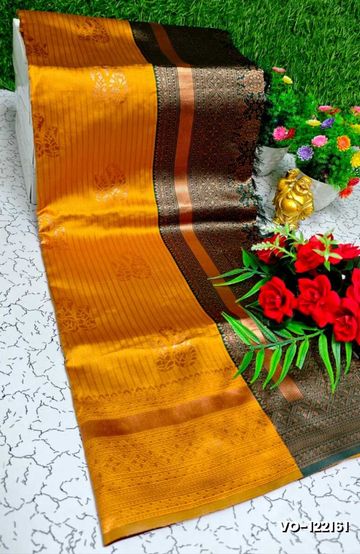 BRIDAL SILK GOLD SILVAR AND COPPER ZARI WEAVE AND WEDDING ART SILK SAREES - VADAMALLI (8)